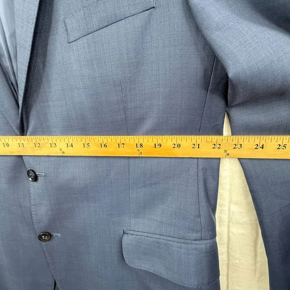 Peter Millar Blazer Mens 44T Blue 2 Button Double Vented Wool Suit Jacket - Picture 8 of 9